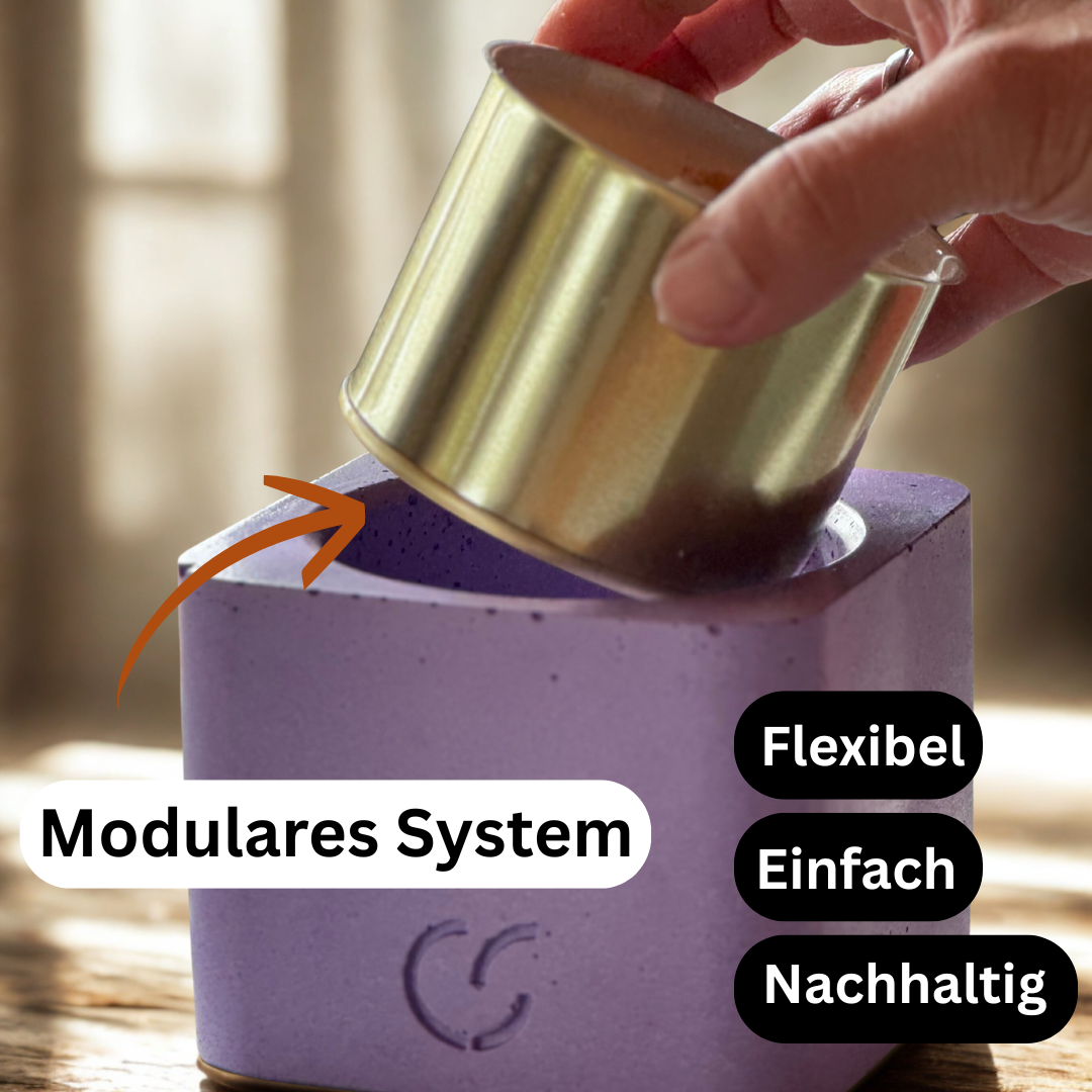 Beton Quader mit Duftkerzeneinsatz