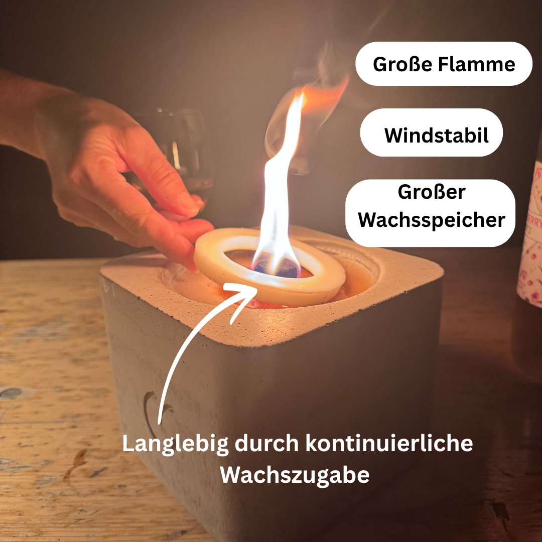 Beton - Tischfeuer Flach