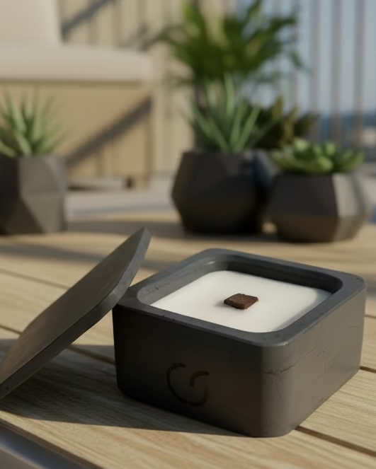 Outdoor-Tischfeuer "Torg-Flat" Beton-Design & Geschenkidee