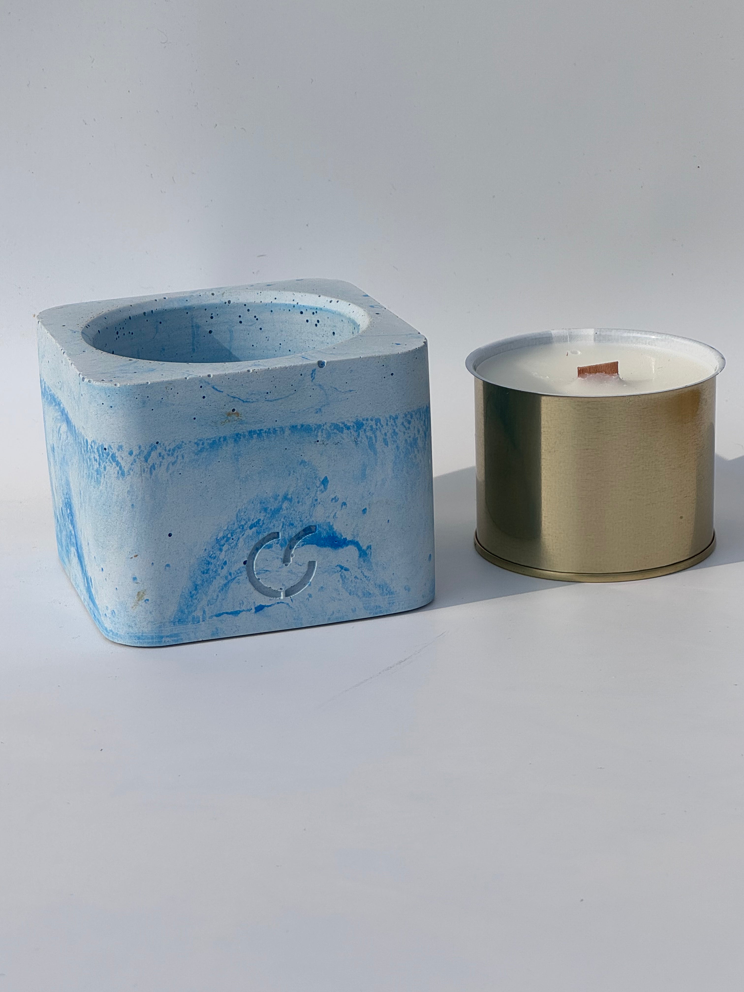 Duftkerze mit Holzdocht - Blue Wave