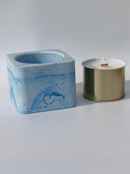 Duftkerze mit Holzdocht - Blue Wave