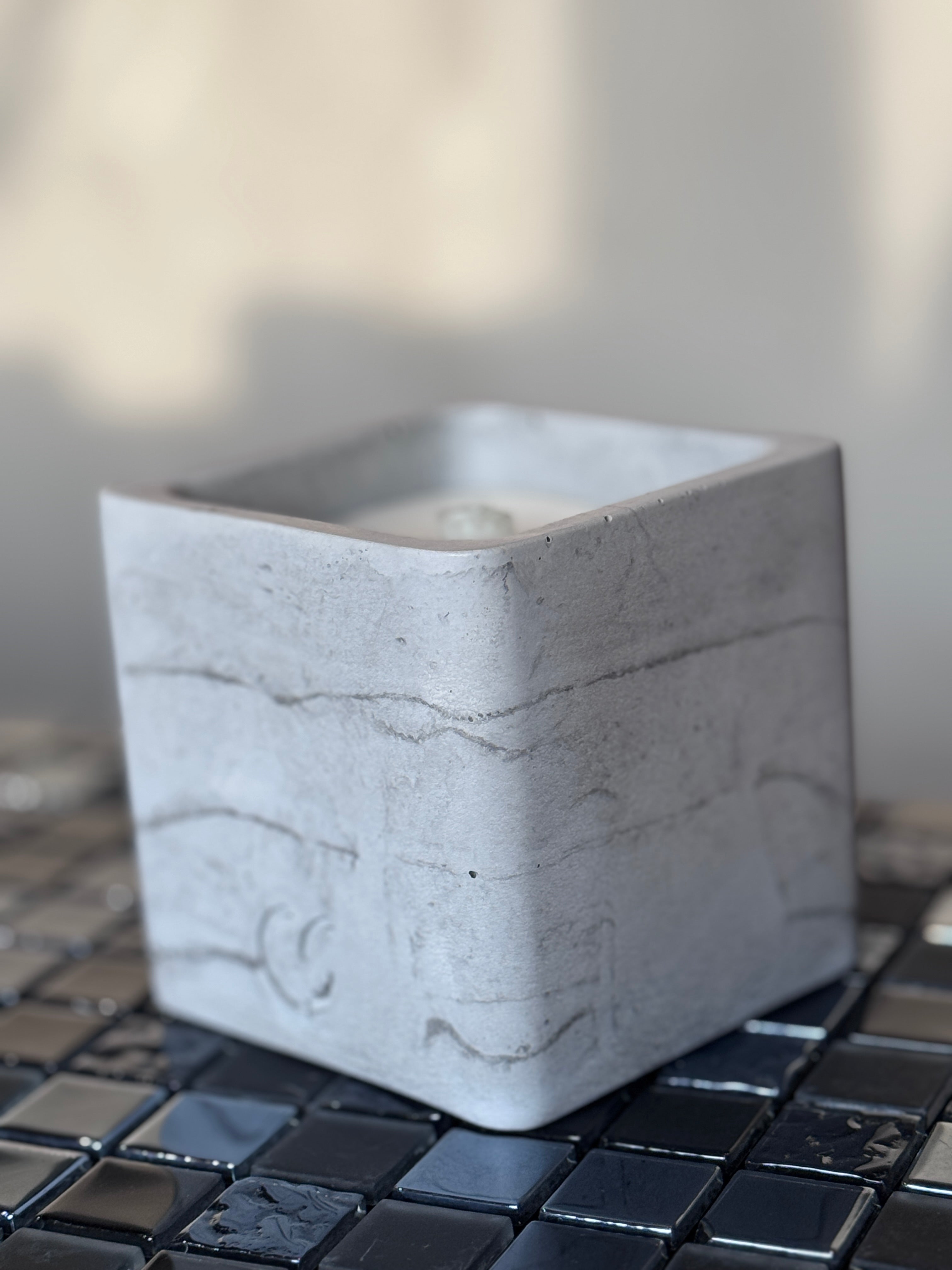 Beton-Tischfeuer mit Glasfaserdocht "SMART"