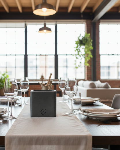 Beton-Tischfeuer mit Glasfaserdocht "SMART"