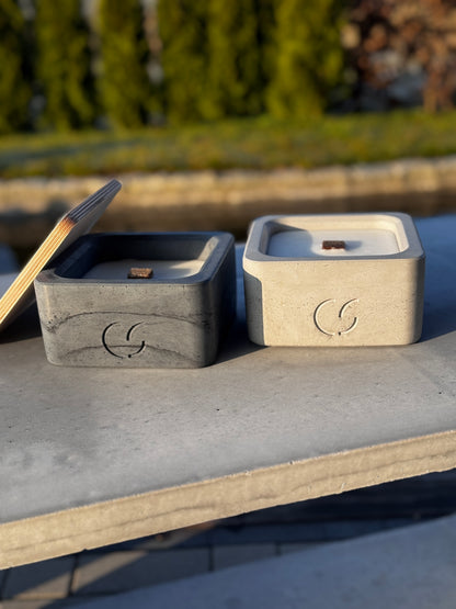 Outdoor-Tischfeuer "Flat" Beton-Design & Geschenkidee