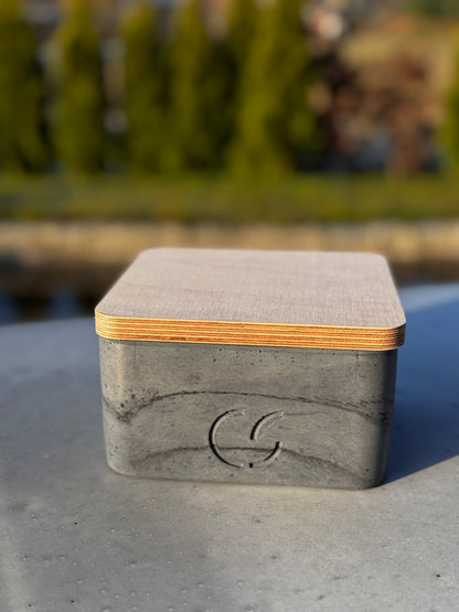 Outdoor-Tischfeuer "Flat" Beton-Design & Geschenkidee