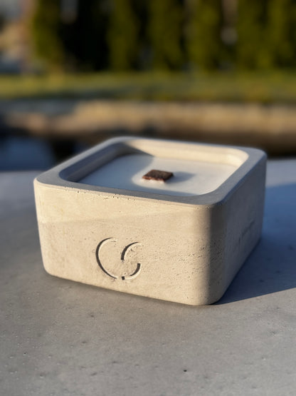 Outdoor-Tischfeuer "Flat" Beton-Design & Geschenkidee